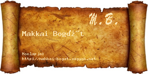 Makkai Bogát névjegykártya